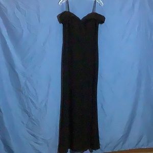 Morgan & Co Long Off the Shoulder Black Gown